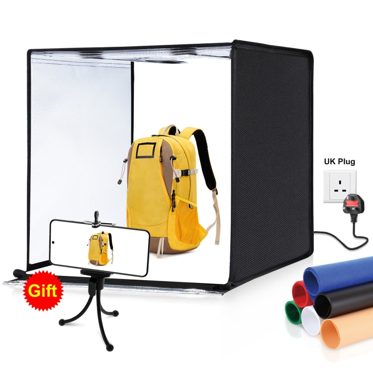 PULUZ Photo Studio Light Box Portable 60 x 60 x 60 cm Light Tent LED 5500K White Light Dimmable Mini 36W Photography Studio Tent Kit with 6 Removable Backdrops (Black Orange White Green Blue Red)