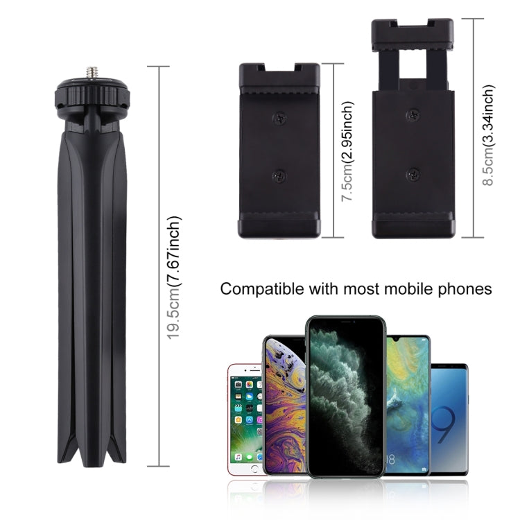 PULUZ Pocket Mini Plastic Tripod Mount with Phone Clamp for Smartphones My Store