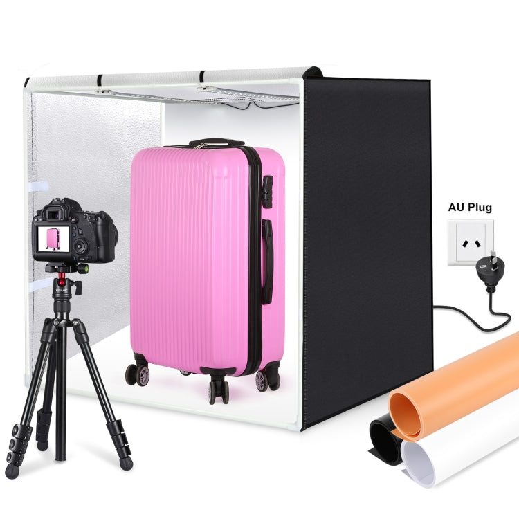 PULUZ 80cm Folding Portable 80W 9050LM White Light Photo Lighting Studio Shooting Tent Box Kit with 3 Colors (Black, White, Orange) Backdrops