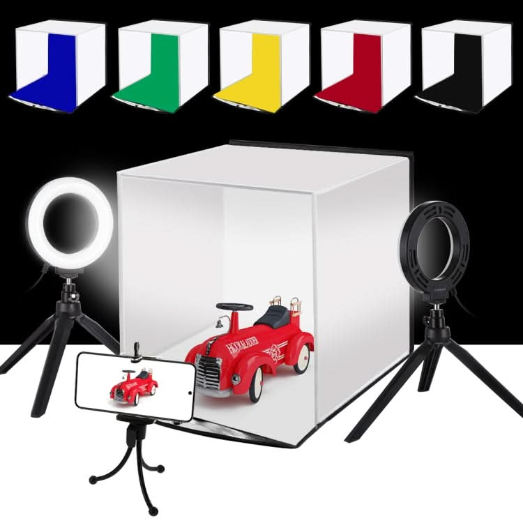 PULUZ 30cm Folding Portable Ring Light Photo Lighting Studio Shooting Tent Box Kit with 6 Colors Backdrops (Black, White, Yellow, Red, Green, Blue), Unfold Size: 31cm x 31cm x 32cm My Store