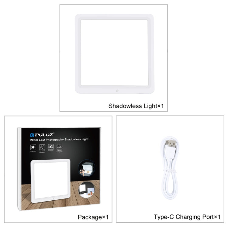 PULUZ 20cm LED Shadowless Light Pad for Photo Studio Box