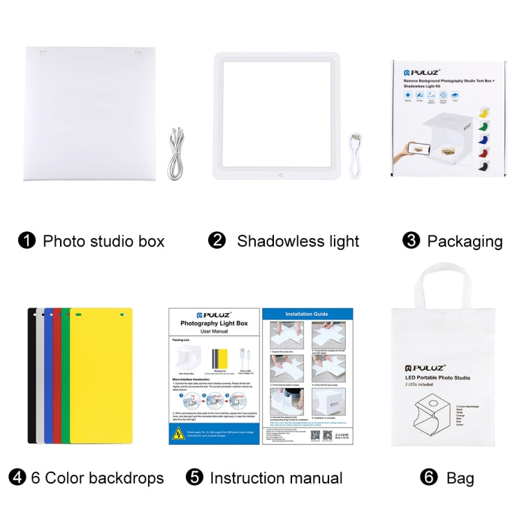 PULUZ Mini LED Photography Shadowless Light Lamp Panel Pad + Studio Shooting Tent Box, Acrylic Material, 20cm x 20cm Effective Area