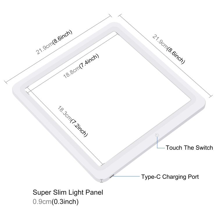 PULUZ Mini LED Photography Shadowless Light Lamp Panel Pad + Studio Shooting Tent Box, Acrylic Material, 20cm x 20cm Effective Area My Store