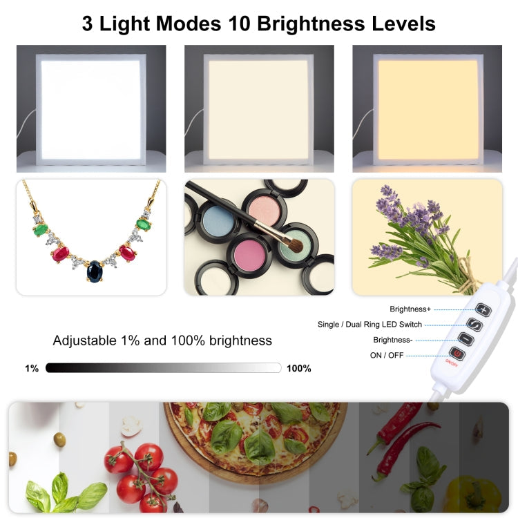 PULUZ 1000LM LED Acrylic No Polar Dimming Shadowless Light Pad with Switch for 40cm Photo Studio Box