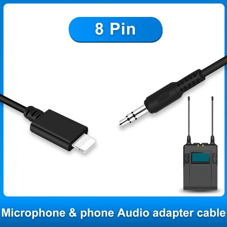 PULUZ 3.5mm TRRS Male to 8 Pin Male Live Microphone Audio Adapter Spring Coiled Cable for iPhone, Cable Stretching to 100cm My Store