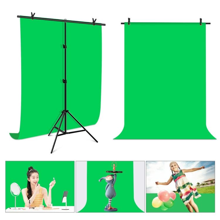 PULUZ 1x2m T-Shape Photo Studio Background Support Stand Backdrop Crossbar Bracket Kit with Clips