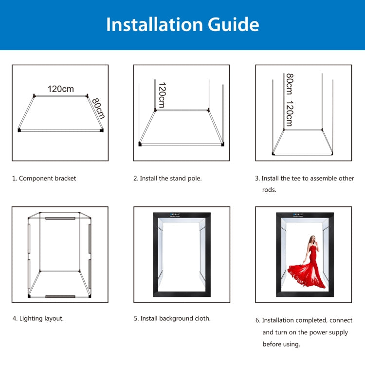 PULUZ 2m 240W 5500K Photo Light Studio Box Kit for Clothes / Adult Model Portrait