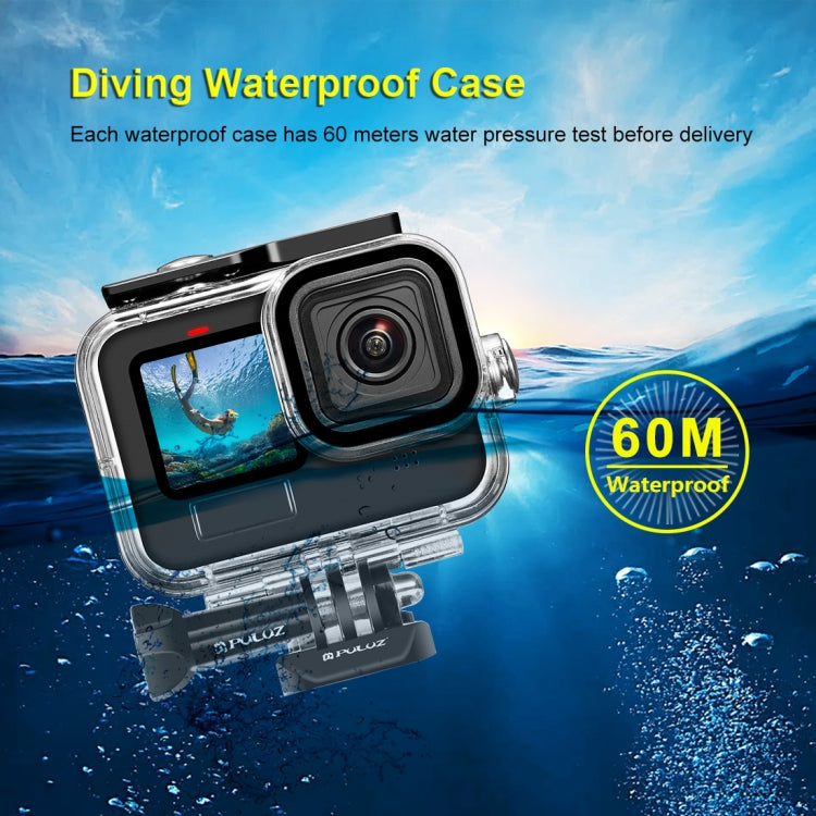 PULUZ for GoPro HERO12 Black /11 Black /10 Black /9 Black 60m Waterproof Housing Protective Case with Buckle Basic Mount & Screw My Store