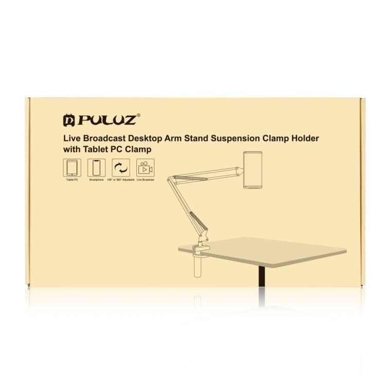 PULUZ  Live Broadcast Desktop Arm Stand Suspension Clamp Holder with Tablet PC Clamp My Store