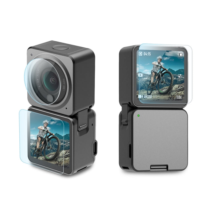 PULUZ 3 in 1 Lens + Front and Back LCD Display 9H 2.5D Tempered Glass Film for DJI Action 2 My Store