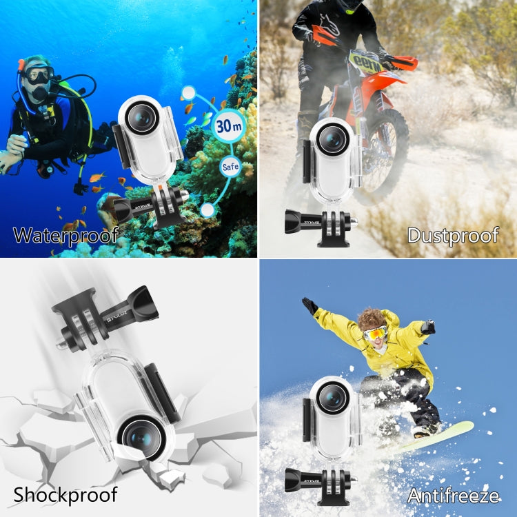 PULUZ 30m Underwater Waterproof Housing Protective Case for Insta360 GO 2, with Base Adapter & Screw My Store