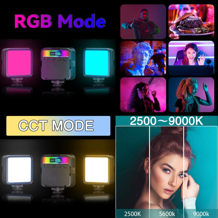 PULUZ Pocket 2500-9000K+RGB полноцветный заполняющий светодиодный светильник для ручной камеры