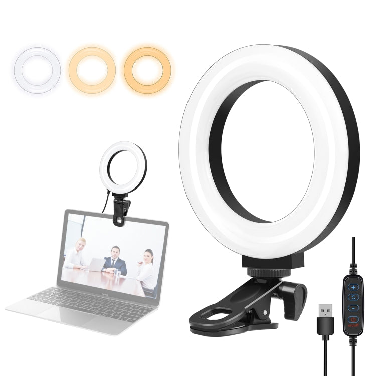 PULUZ 4.7 inch 12cm Ring Selfie Light 3 Modes USB Dimmable Dual Color Temperature LED Curved Vlogging Photography Video Lights with Monitor Clip Holder My Store