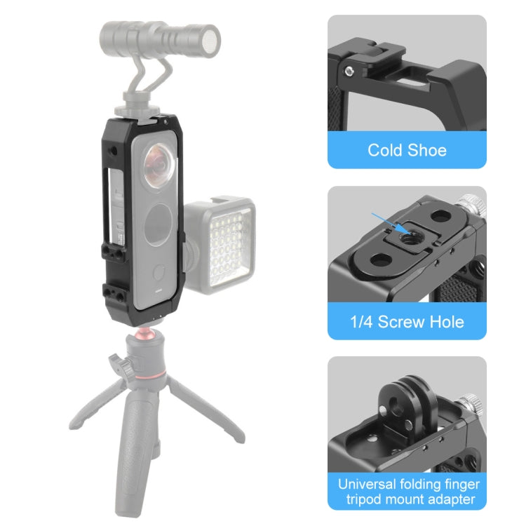 PULUZ Protective Cage Rig Housing Frame with Cold Shoe Mounts & Magnetic Folding Tripod Adapter for Insta360 ONE X2 My Store