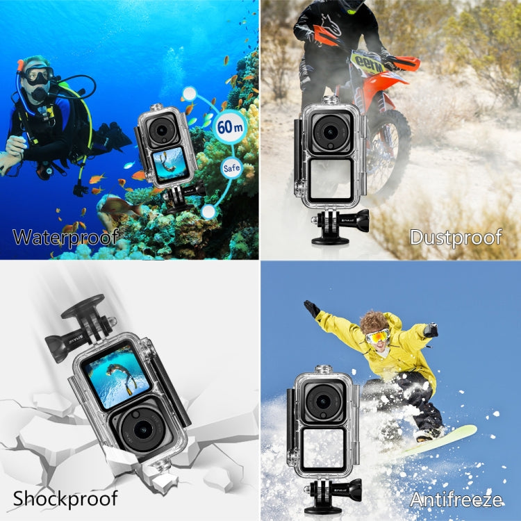 PULUZ 60m Waterproof Housing Diving Case for DJI Action 2 Camera Unit / Action 2 Power Combo / Action 2 Dual-Screen Combo My Store