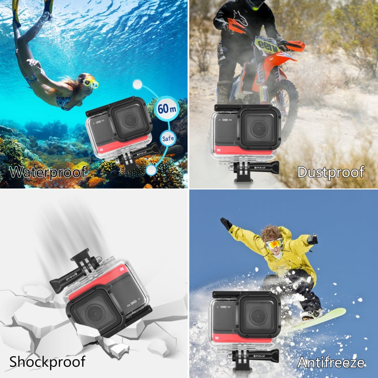 PULUZ 60m Underwater Depth Diving Case Waterproof Camera Housing for Insta360 One RS 4K Edition My Store