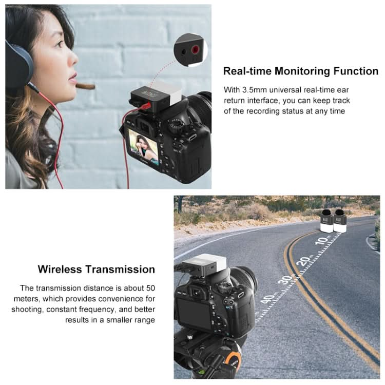 PULUZ Vlog Video Wireless Lavalier Microphone  with Transmitter and Receiver for DSLR Cameras and Video Cameras My Store