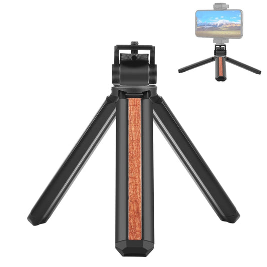 PULUZ Inlaid Wood Desktop Vlogging Live Tripod Holder with Tripod Head