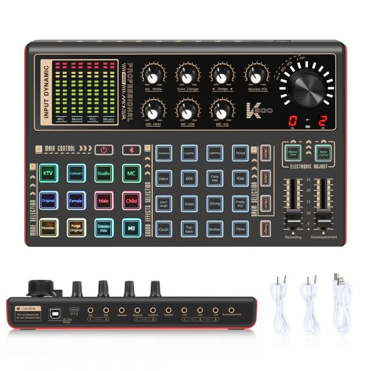 PULUZ Phantom Power OTG Lossless Live Sound Card Recording Sound Mixer, English Version My Store