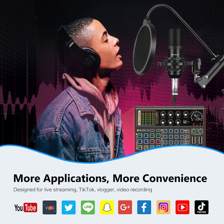 PULUZ Phantom Power OTG Lossless Live Sound Card Recording Sound Mixer, English Version My Store