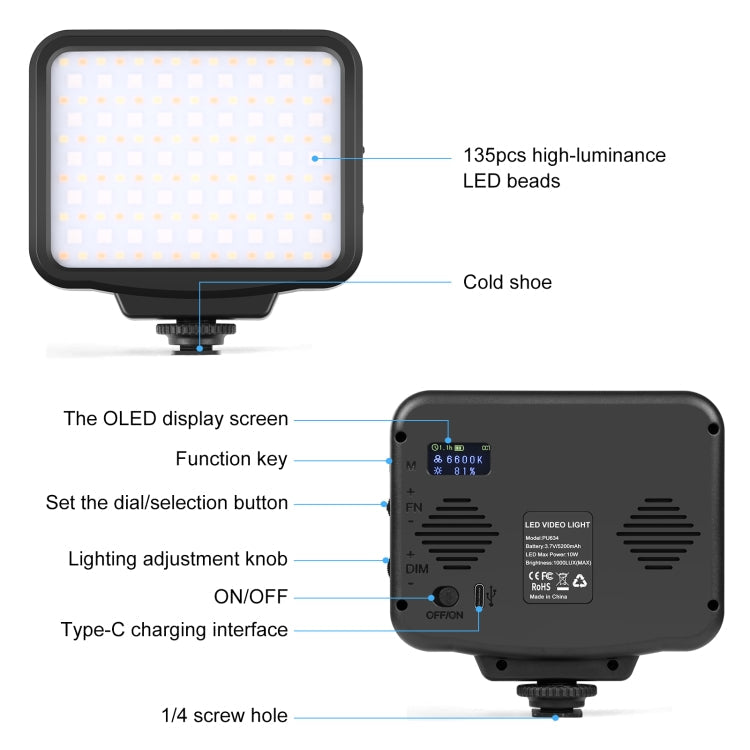 PULUZ Pocket 2500-9900K+RGB Full Color Beauty Fill Light Handheld On-Camera Photography LED Light My Store