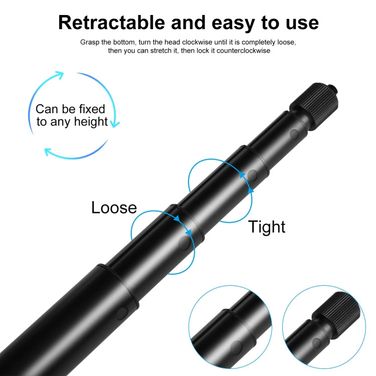 PULUZ 2m Metal Selfie Stick Monopod  for Insta360 One RS / X2 / X3