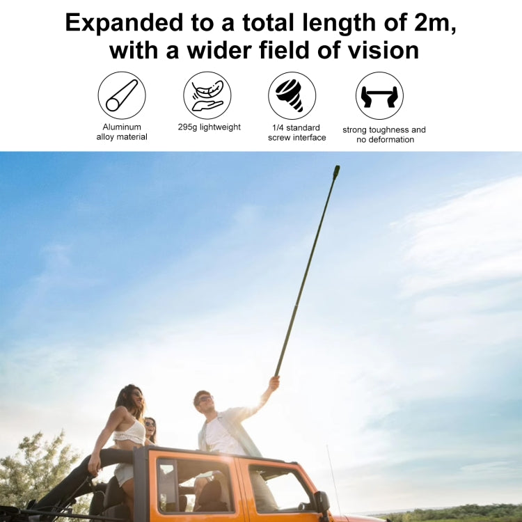 PULUZ 2m Metal Selfie Stick Monopod  for Insta360 One RS / X2 / X3 My Store