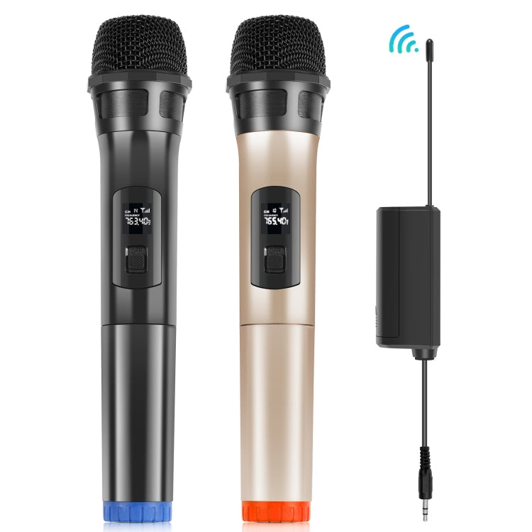 PULUZ 1 To 2 UHF Wireless Dynamic Microphones with LED Display, 3.5mm Transmitter Reluova