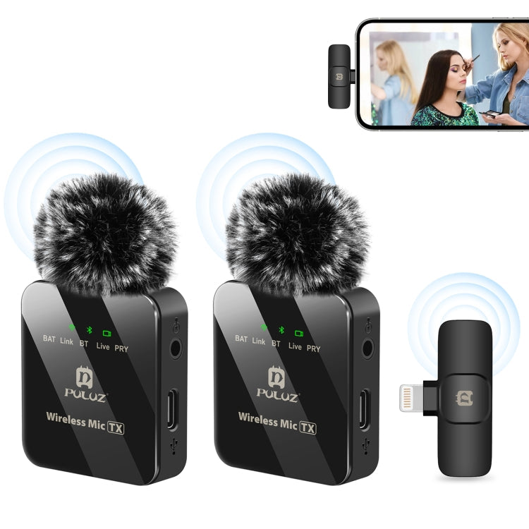 PULUZ Wireless Lavalier Microphone for iPhone / iPad, 8-Pin Receiver and Dual Microphones Reluova