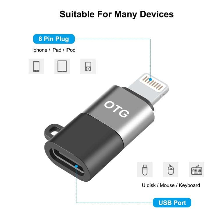 PULUZ 8 Pin to USB-C / Type-C  PD OTG Adapter