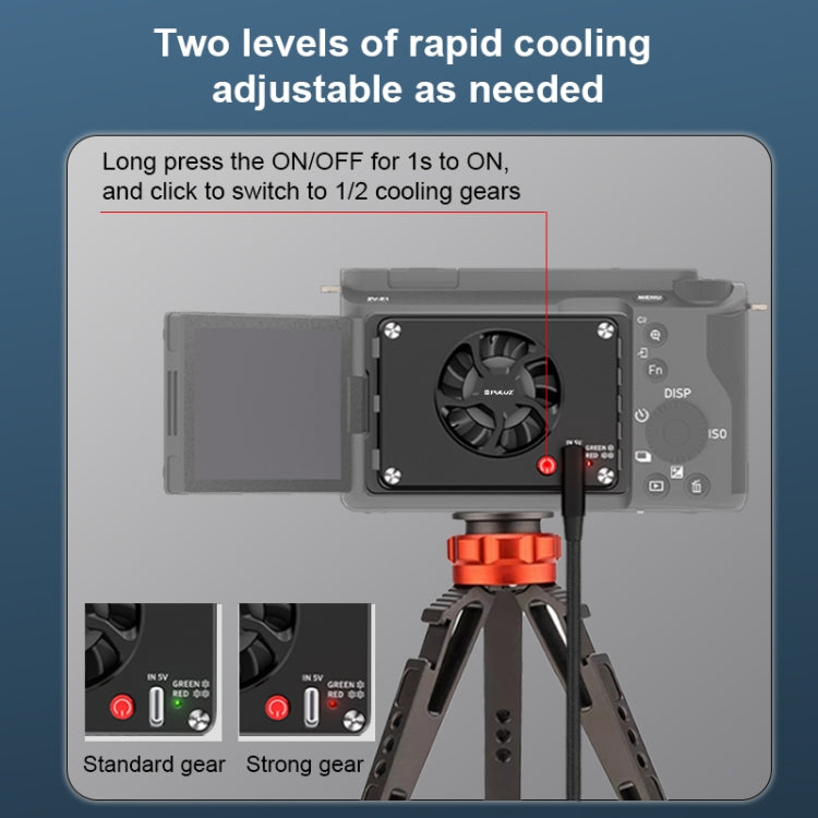 PULUZ Kamera-Kühllüfter, Halbleiterkühler für Sony-/Canon-/FUJIFILM-/Nikon-Kameras