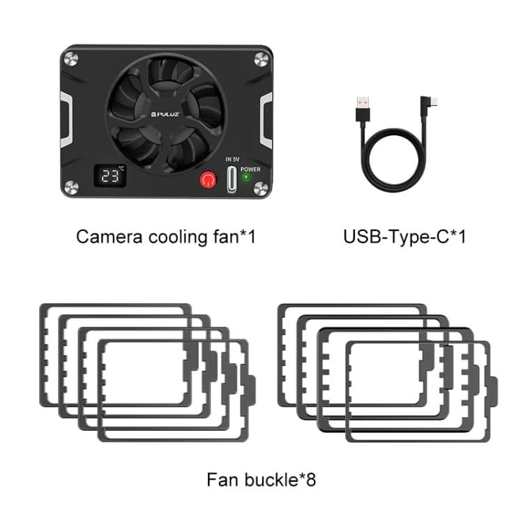 PULUZ Camera Cooling Fan Semiconductor Radiator with LCD Display for Sony / Canon / FUJIFILM / Nikon Cameras My Store