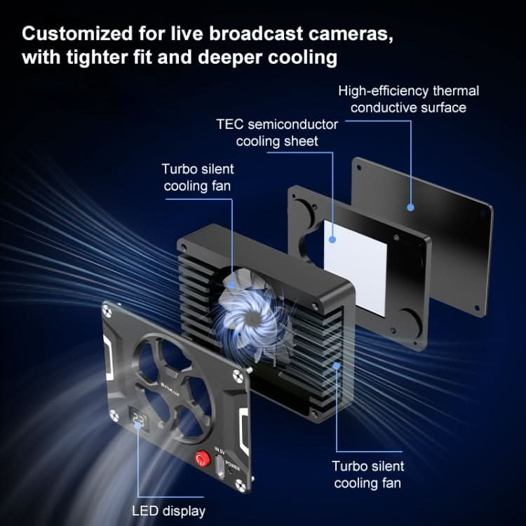 PULUZ Camera Cooling Fan Semiconductor Radiator with LCD Display for Sony / Canon / FUJIFILM / Nikon Cameras My Store