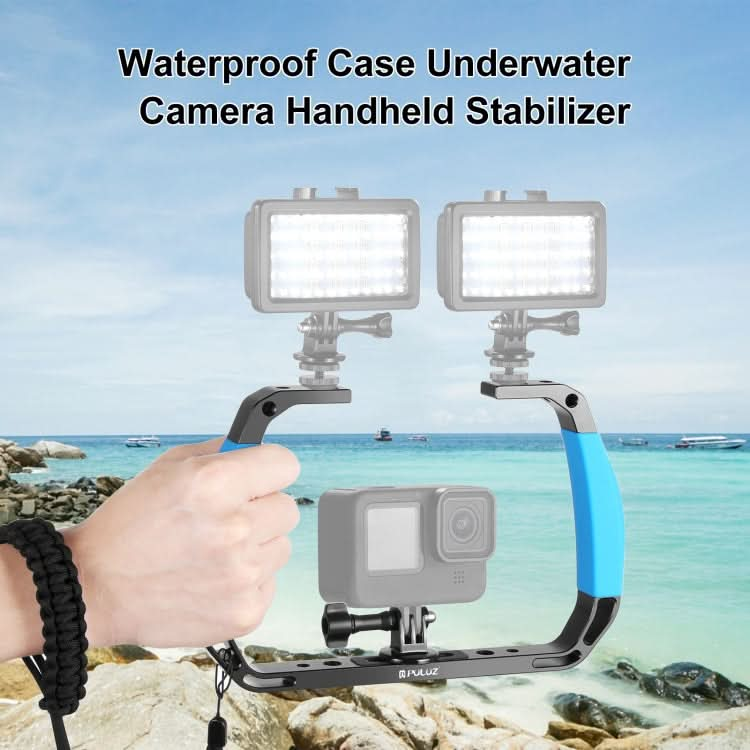 PULUZ Dual Silicone Handles Aluminium Alloy Underwater Diving Rig for GoPro, Other Action Cameras and  Smartphones My Store