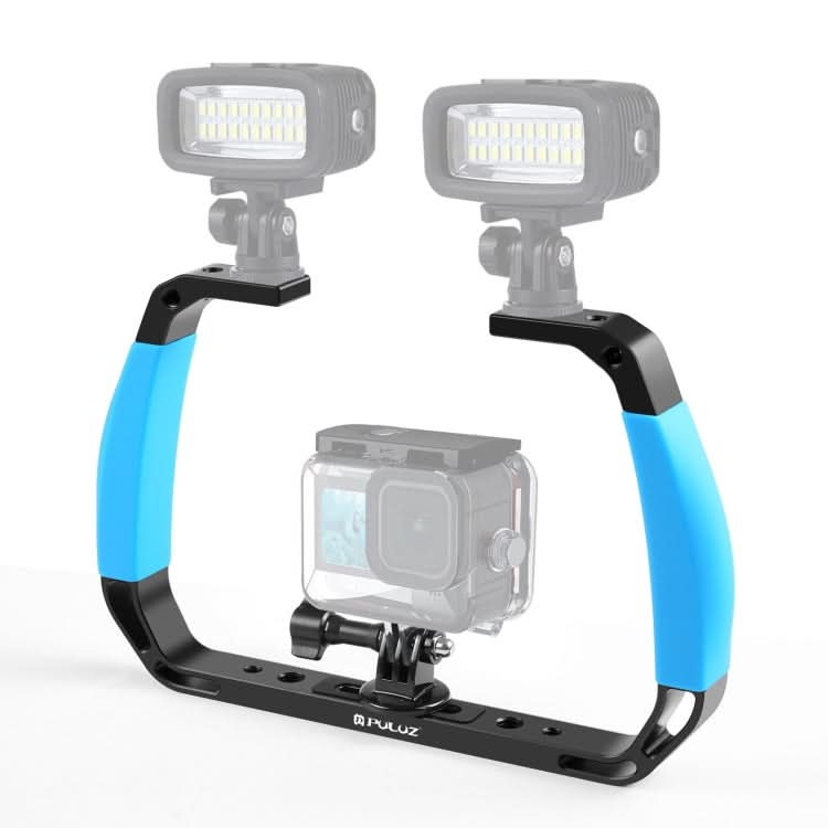 PULUZ Dual Silicone Handles Aluminium Alloy Underwater Diving Rig for GoPro, Other Action Cameras and  Smartphones My Store