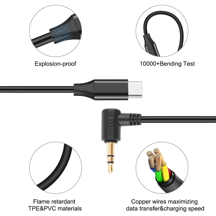 PULUZ 3.5mm TRS Male to Type-C / USB-C Male Live Microphone Audio Adapter Cable for PU3153 / PU3154 Reluova