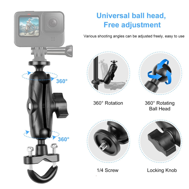 PULUZ Motorcycle Handlebar Fixed Mount U-Bolt Base Holder for GoPro and Other Action Cameras My Store