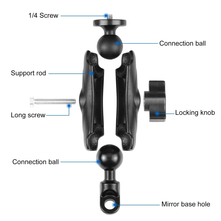 PULUZ Motorcycle Holder Mirror Base Hole Fixed Mount for GoPro and Other Action Cameras My Store