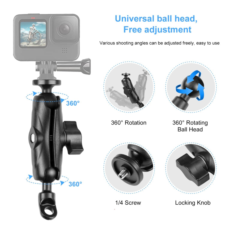 PULUZ Motorcycle Holder Mirror Base Hole Fixed Mount for GoPro and Other Action Cameras My Store