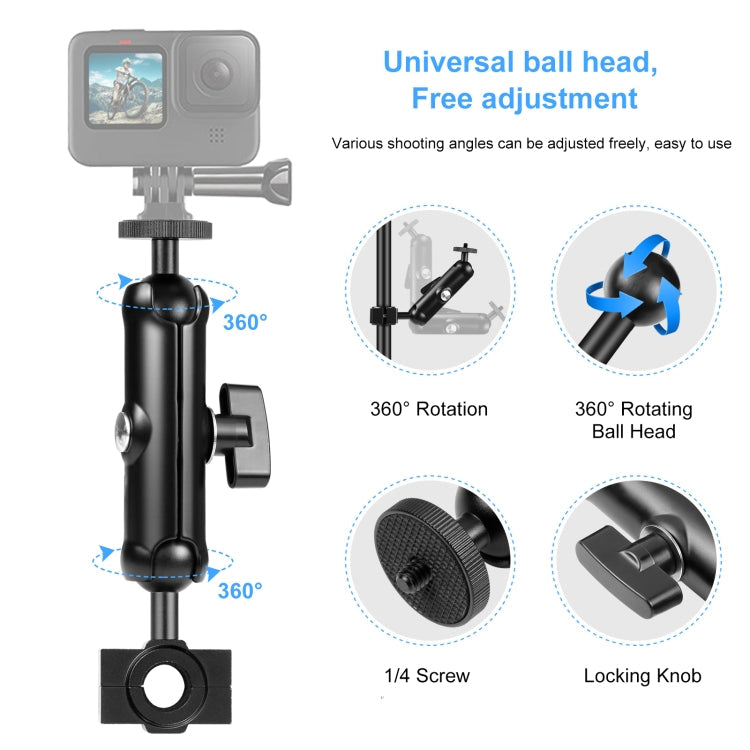 PULUZ Motorcycle Holder Rearview Mirror Fixed Mount for GoPro and Other Action Cameras My Store