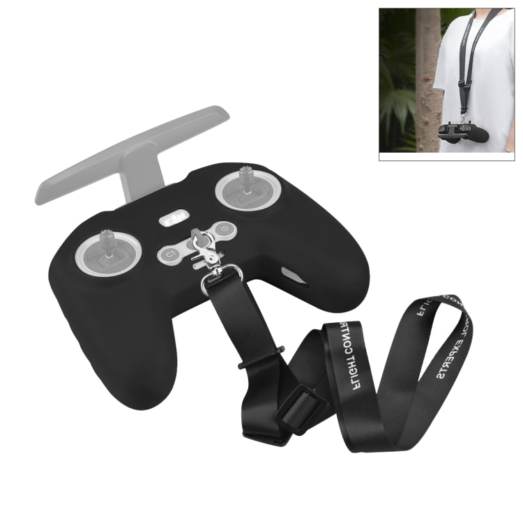 For DJI FPV Combo Remote Control PULUZ Silicone Protective Case with Neck Strap