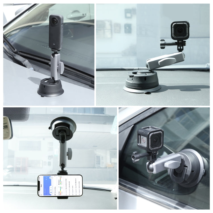 PULUZ Car Suction Cup Arm Mount with Mount Adapter & Long Screw