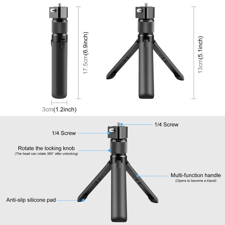 For Insta360 X3 PULUZ Rotary Handle Desktop Tripod Stand 110cm Selfie Stick Monopod My Store