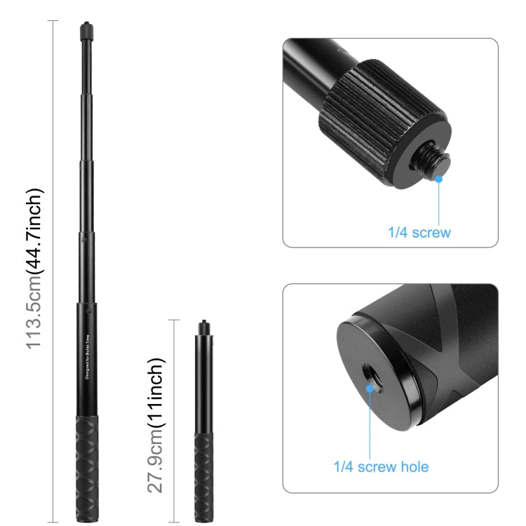 For Insta360 X3 PULUZ Rotary Handle Desktop Tripod Stand 110cm Selfie Stick Monopod My Store