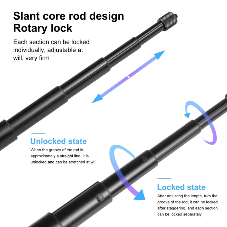 For Insta360 X3 PULUZ Rotary Handle Desktop Tripod Stand 110cm Selfie Stick Monopod My Store