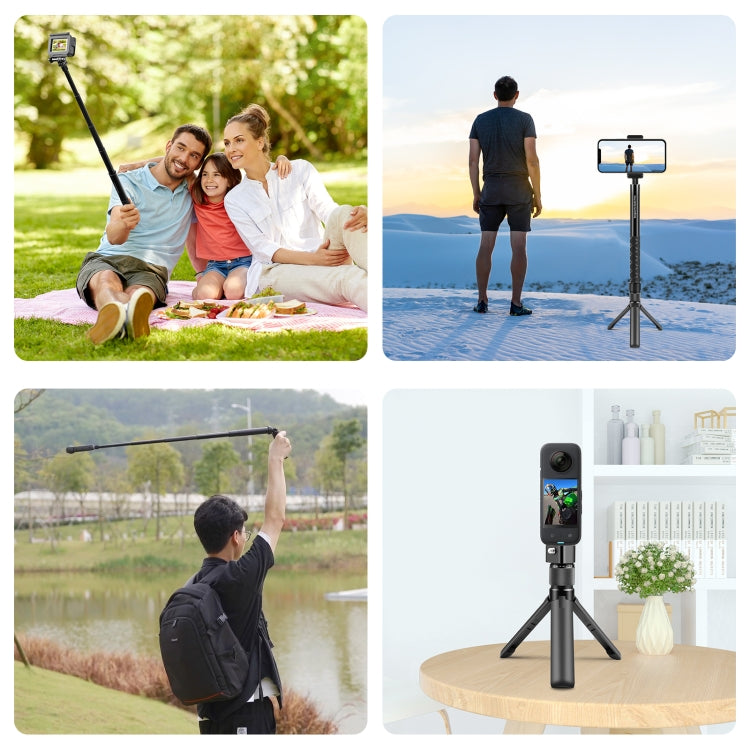 For Insta360 X3 PULUZ Rotary Handle Desktop Tripod Stand 110cm Selfie Stick Monopod My Store