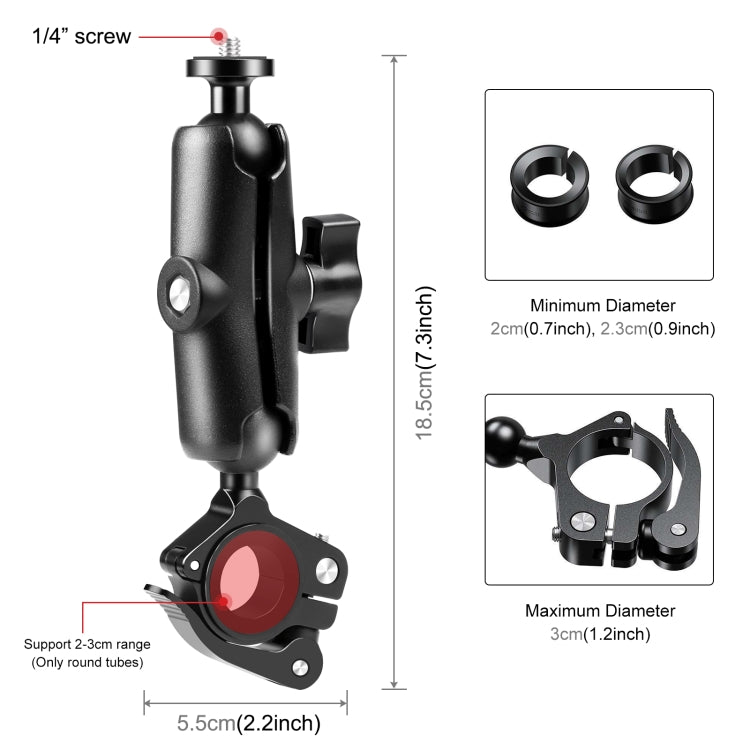 PULUZ Motorcycle O-Clip Quick Release Clamp Handlebar Fixed Mount Holder for GoPro and Other Action Cameras My Store