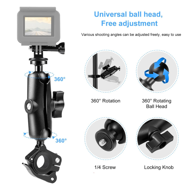 PULUZ Motorcycle O-Clip Quick Release Clamp Handlebar Fixed Mount Holder for GoPro and Other Action Cameras My Store