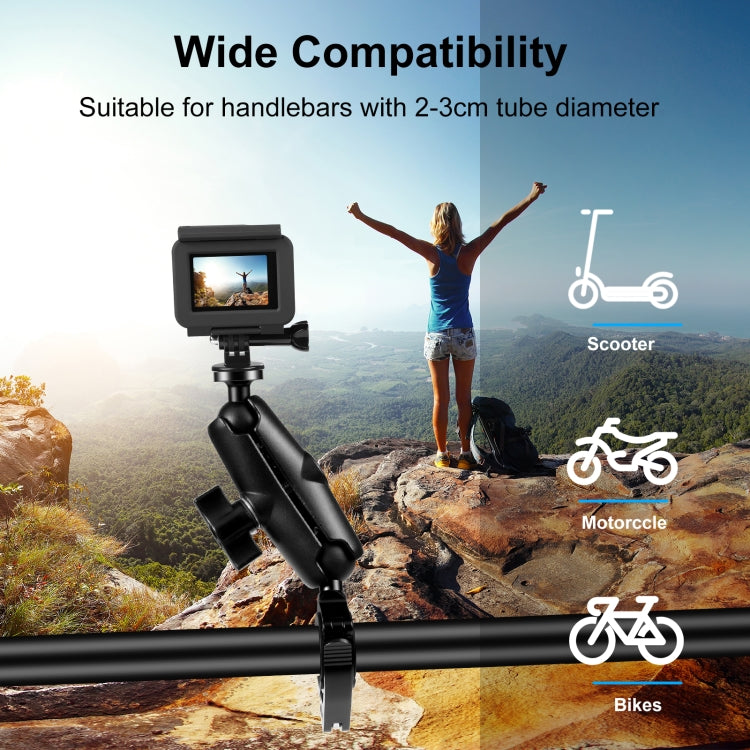 PULUZ Motorcycle O-Clip Quick Release Clamp Handlebar Fixed Mount Holder for GoPro and Other Action Cameras My Store