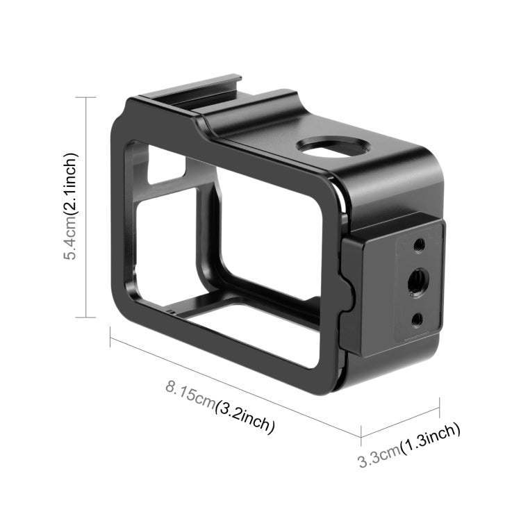 For DJI Osmo Action 4 / 3 PULUZ Metal Cage Expansion Adapter Frame with Cold Shoe My Store